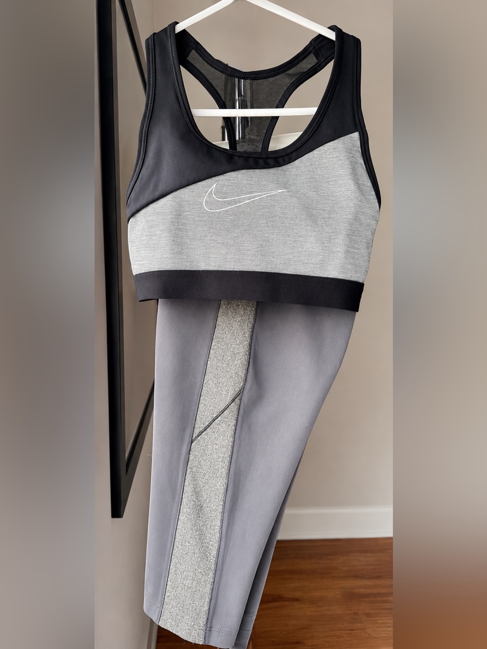 Nike Dri-Fit & New Balance Activewear Set Gray Black S/XS